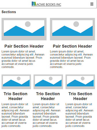 pair and trio content sections