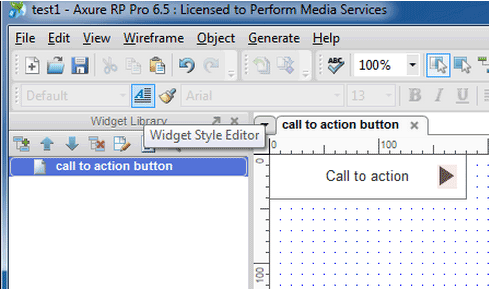 location of widget style editor button